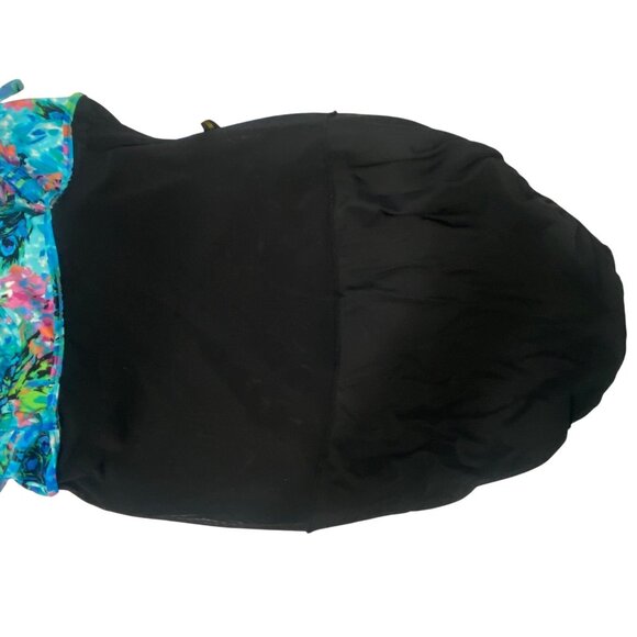 Inches Away Womens Size 12 Blue Tropical Tiered Swimsuit Dress Built-In Padded C - Picture 7 of 12